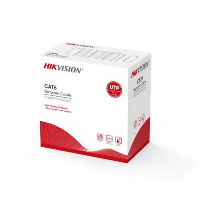 Hikvision Cable 305m CAT6 U/UTP Outdoor Network Cable (Solid Copper, 0.55mm)