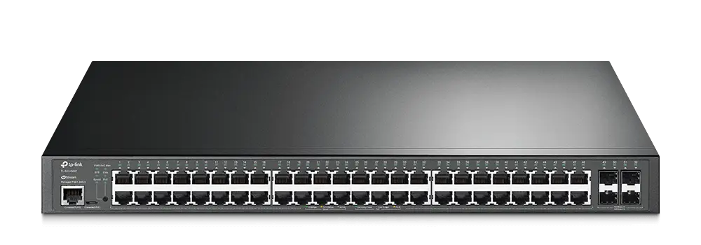 Tp-Link JetStream 48-Port Gigabit and 4-Port 10GE SFP+ L2+ Managed Switch with 48-Port PoE+