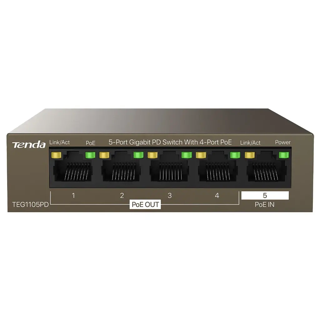 Tenda 5-Port Gigabit Desktop Switch with 4-Port PoE