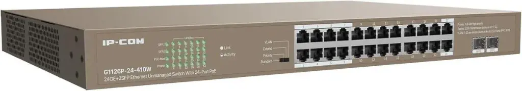 IP-COM 24GE+2SFP Ethernet Unmanaged Switch With24-Port PoE