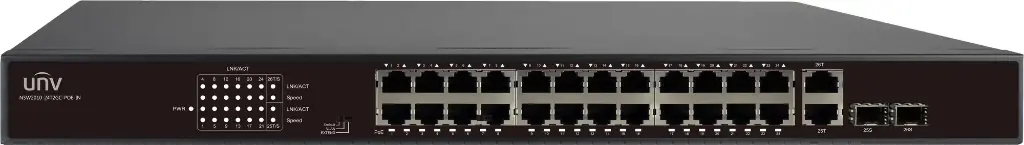 Uniview Ethernet Switch 24×100Mbps PoE ports (RJ45)+2×1000Mbps Combo ports