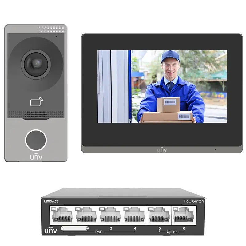 Uniview Video Intercom Kit With PoE Switch