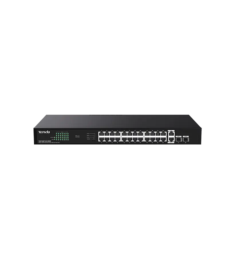 Tenda 26GE+2SFP Ethernet Switch With 24-Port PoE