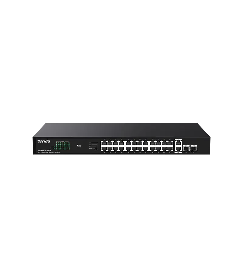 Tenda 26GE+2SFP Ethernet Switch With 24-Port PoE