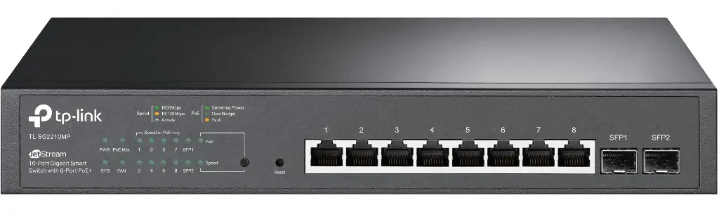 TP-Link JetStream 10-Port Gigabit Smart Switch with 8-Port PoE+
