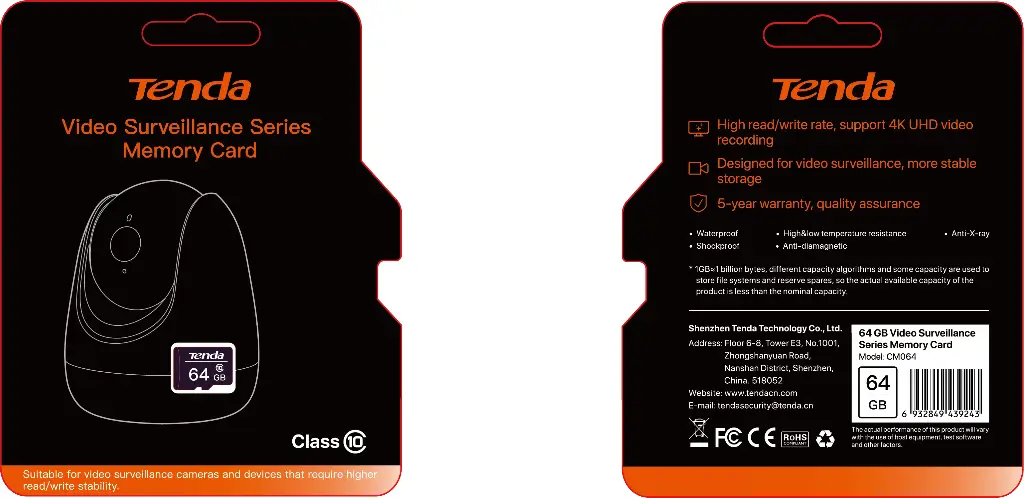 Tenda Video Surveillance Series Memory Card 64GB