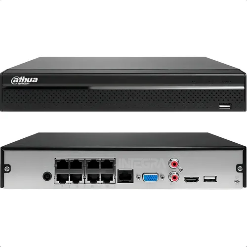Dahua 8CH Compact 1U 1HDD 8-PoE Lite H.265 Network Video Recorder