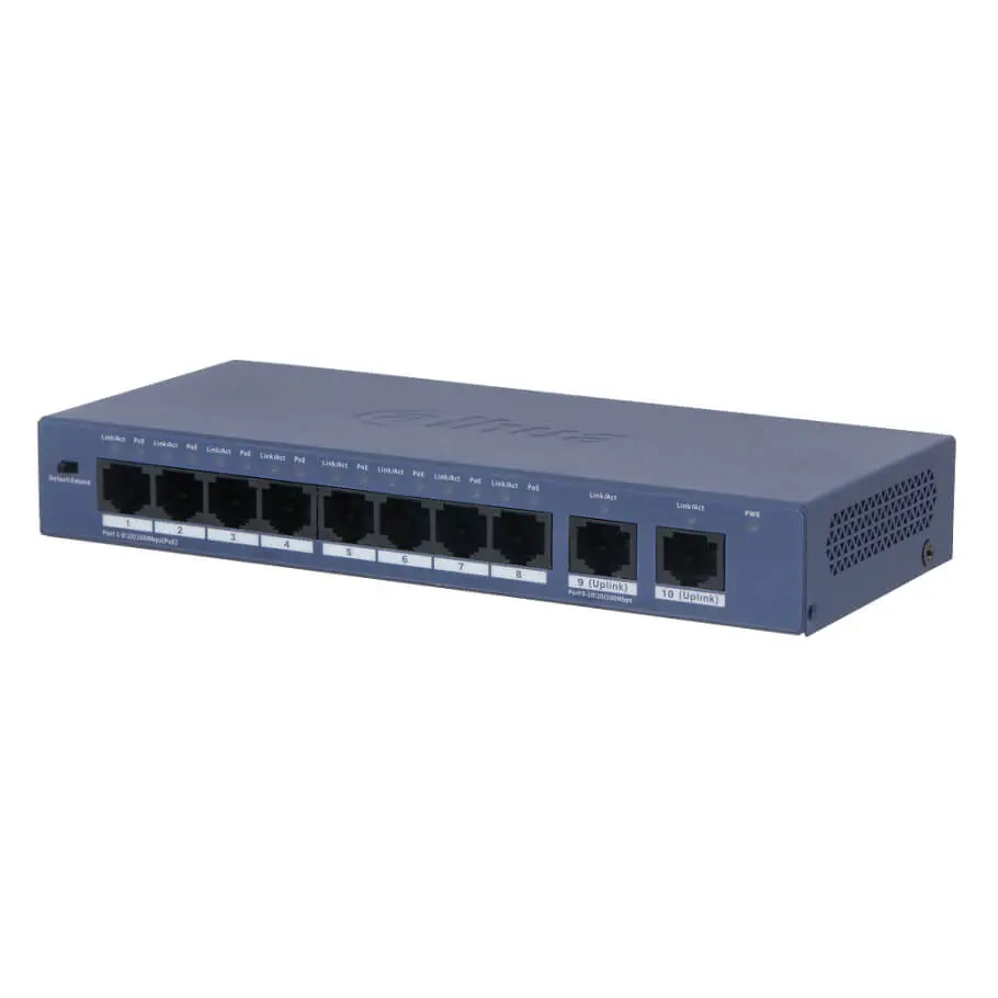 Dahua 10-Port Unmanaged Desktop Switch with 8-Port PoE