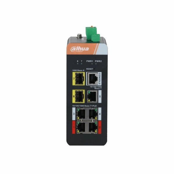 Dahua 7-Port Gigabit Industrial Switch with 4-Port Gigabit PoE (Managed)