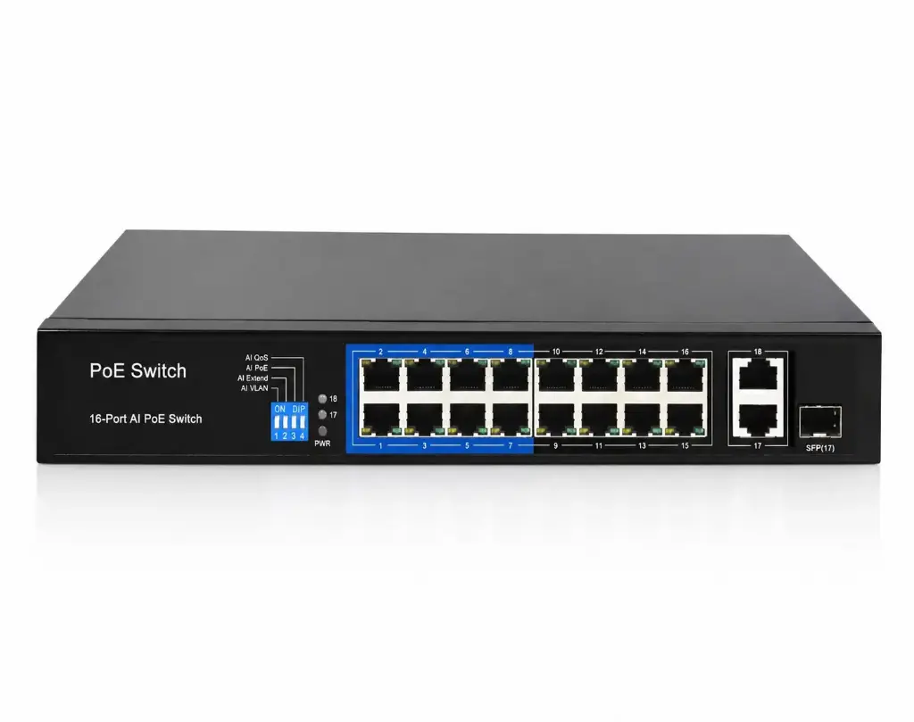 Foredge PoE Switch 16-PoE 10/100 1-Uplink RJ45 Gigabit 1-Combo SFP