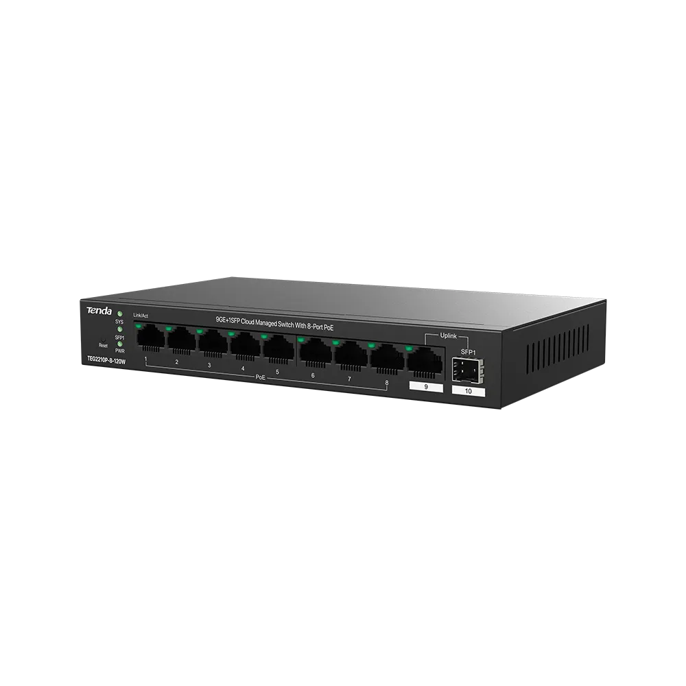 Tenda 9GE+1SFP Cloud Managed PoE Switch