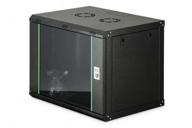 DIGITUS Wall-mounted enclosure Dynamic Basic series - 600x450 mm (WxD) BLACK 9U