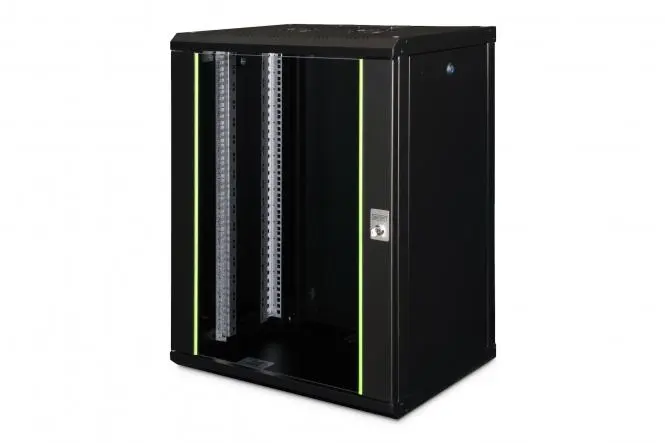 DIGITUS Wall Mounting Cabinet Unique Series - 600x450 mm (WxD) 16U BLACK