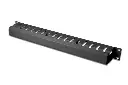 DIGITUS Cable Management Panel with detachable cover for 483 mm (19“) cabinets, 1U BLACK