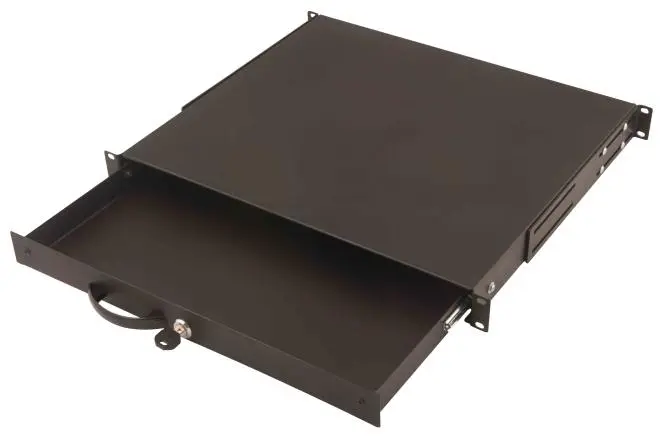 DIGITUS Lockable drawer for 482.6 mm (19") network and server cabinets, 1U BLACK