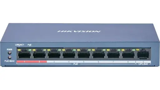 [DS-3E0109P-E/M(B)] Hikvision 8 Port Fast Ethernet Smart POE Switch + 1-Uplink Gigabit 