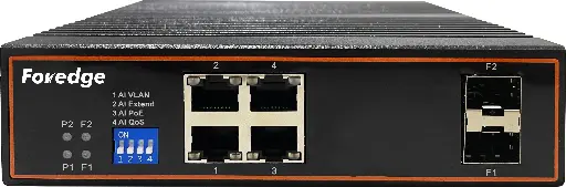 [IS104GP-2F] Foredge 6-Port Gigabit Industrial PoE Switch