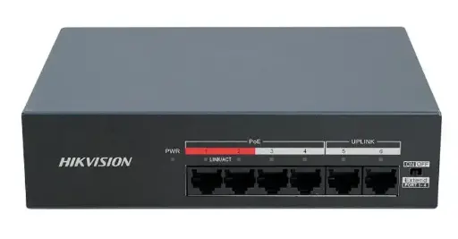 [DS-XS06-P] Hikvision 4 Port Fast Ethernet Unmanaged PoE Switch