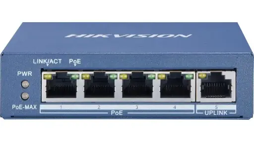 [DS-3E0505P-E/M] Hikvision 4 Port Gigabit Unmanaged PoE Switch