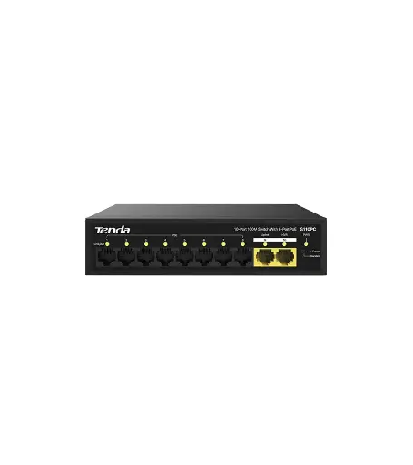 [S110PC] Tenda 10-Port 100M Lite PoE Switch with 8-Port PoE