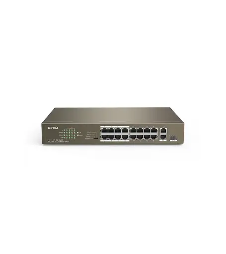 [TEF1118P-16-150W] Tenda 16FE+2GE/1SFP Desktop Switch With 16-Port PoE