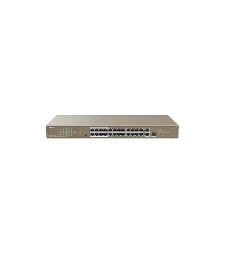 [TEF1126P-24-250W] Tenda 24FE+2GE/1SFP Rackmount Switch With 24-Port PoE