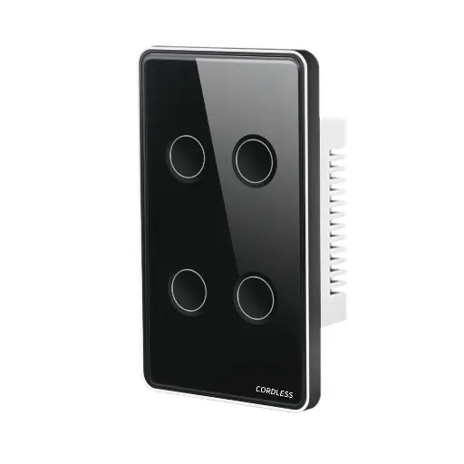[CL-04G (Groove)] Cordless Smart Touch Wall Switch 4-Gang (Groove)