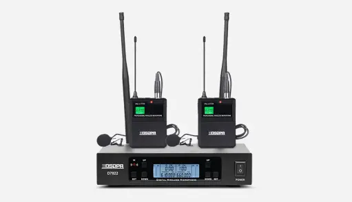 [D7822] DSPPA UHF Dual Wireless Lavalier Microphone System