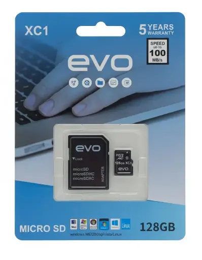 EVO Micro SD Memory Card XC1 Speed Up To 100 MB/s - 128GB