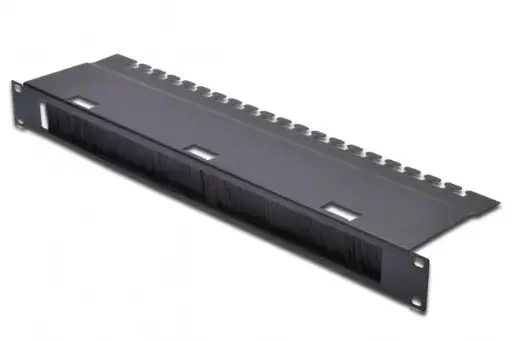 [DN-19 ORG-3U-SW] DIGITUS Cable Management Panel with Brush Strip for 483 mm (19") Cabinets, 1U BLACK