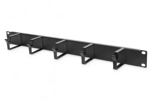 [DN-97602] DIGITUS Cable routing panel with cable routing brackets for 483 mm (19") cabinets, 1U BLACK